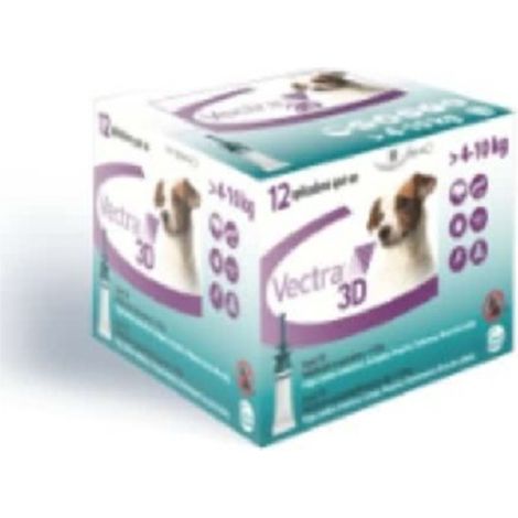 CEVA Pipetas Antiparasitarias VECTRA 3D PERROS PEQUEÑOS 4-10 kg, 12 pipetas