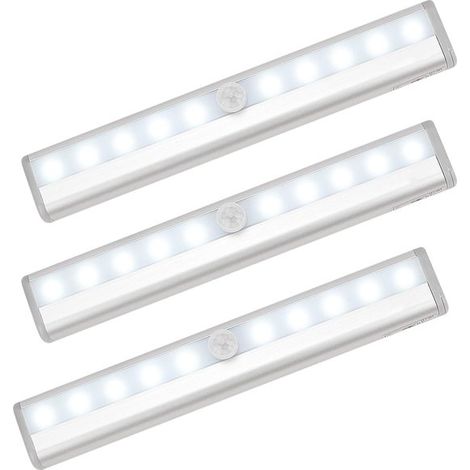 10 luci LED, senza fili, ricaricabili tramite USB, magnetiche, con sensore di movimento, portatili. Adatte per illuminare armadi, come luci di emergenza e come luci notturne per bambini. (1/5)