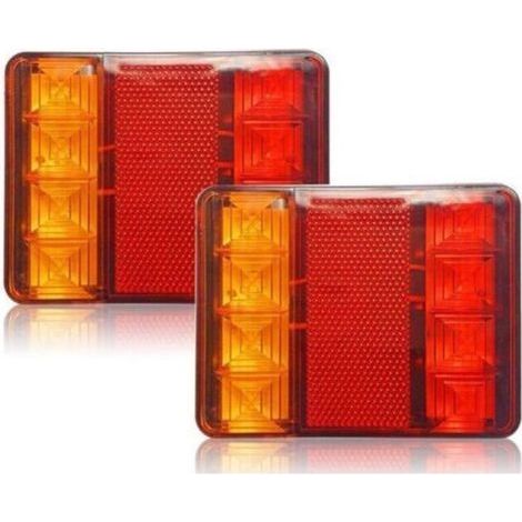 [JAMAIS UTILISÉ] Éclairage et réflecteurs pour remorque, 2 Pièces 12 V LED Feux Arriere, Feux Arrières Multifonctionnel pour Tracteur Camion Remorque-- (1/4)