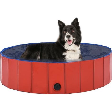 Piscine pliable pour chien, rouge, 120 x 30 cm, PVC (1/5)