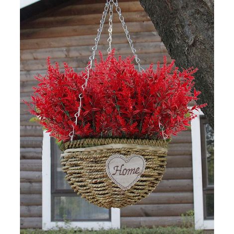 Plante Artificielle Lavande - Résistante Aux UV - Pour Intérieur Et Extérieur - 8 Faisceaux - Décoration De Jardin Maison Balcon (1/5)