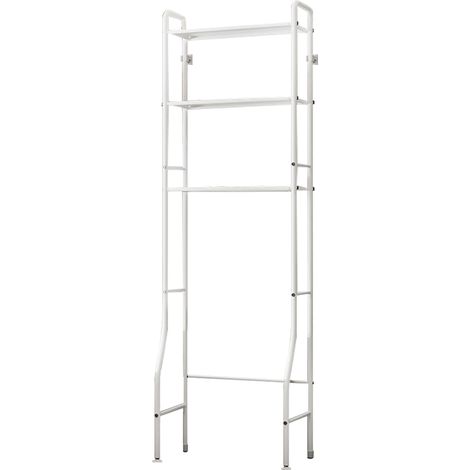 Rangement au-dessus des toilettes à 3 niveaux, organisateur de salle de bain au-dessus de la Machine à laver, étagère de salle de bain blanche (1/5)