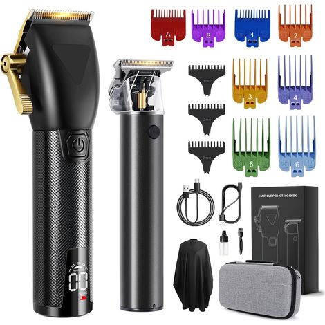 Men's Hair Clipper, Beard Trimmer and Trimmer 11 Color Limitation Combs, LED Screen, Complete Hairdressing Kit with Storage Bag, for Home/Travel (1/5)