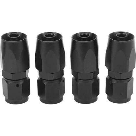 AN6 0 Degree Aluminum Right Swivel Hose End Fitting Universal Adapter, Black Car Modification for Fuel Line, 4 Pieces (1/5)