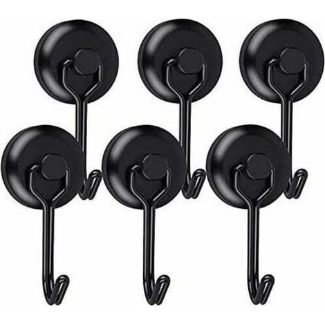 Crochet Aimanté Puissant Crochet Magnetique Frigo Noir Néodyme Pivotants Aimant Crochet Magnétique Crochets Aimantés Magnétiques pour Cuisine Torchon Tableau 6pc T-Audace (1/4)
