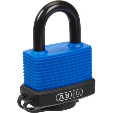 ABUS 24988 Aqua Safe 70IB/45 Cylinder Padlock with Zinc-Plated Steel Body, High Security, Tamper-Resistant, Waterproof, and Blue Finish
