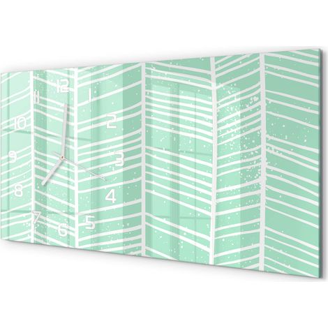 Horloge Murale Prête à Accrocher 60x30 cm Design Moderne Verre Trempé Motif à chevrons (1/5)
