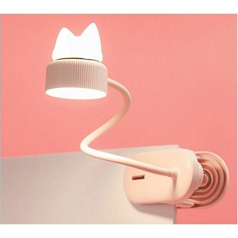 Lampe de bureau,LAMPE A PINCE flexible avec Veilleuse Original/Avec batterie rechargeable par USB/Liseuse LED & Lampe de lecture pour bureau, lit, chevet - Légère, pratique - Parfait pour enfant -rose (1/5)