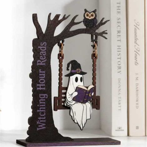 Newly designed portable Chilling Ghost On Swing bookshelf swing - C -
