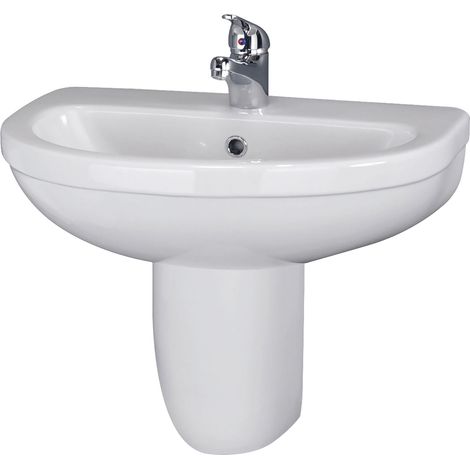 Churnet Round 1 Tap Hole Basin & Semi Pedestal - 550mm