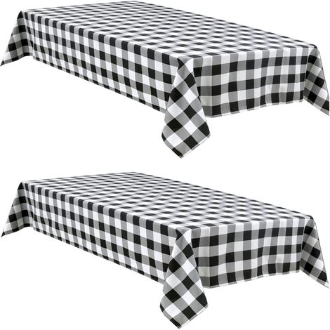 Wasserdichte Tischdecke mit Büffelkaromuster, 2er-Pack, 152 x 213 cm