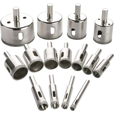 MINKUROW 15 pezzi Punta diamantata per sega a tazza, Seghe a tazza, Punta diamantata per piastrelle, Punta diamantata rivestita, Punta diamantata per vetro, piastrelle, granito, marmo (6mm-50mm) (1/5)