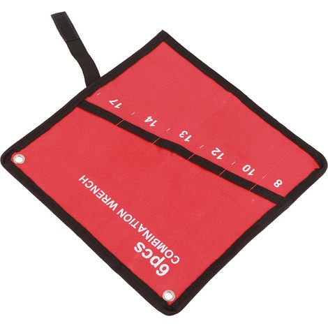 Mehrfach aufrollbare Werkzeugaufbewahrungstasche mit Schraubenschlüsselhalter, Halter für Zangen und Schraubenschlüssel, Canvas-Organizer (6 Taschen) (1/5)