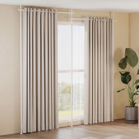 Adjustable room divider curtain rod white 4 10 ft 227458875 227458875 227458875 (1/5)