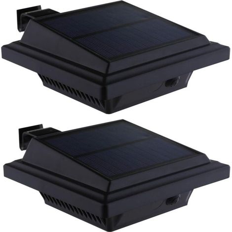 Lampe solaire pour gouttière 40 LED 700 lumens Éclairage extérieur 13x13 cm ABS polycarbonate résistante aux intempéries installation facile (1/4)