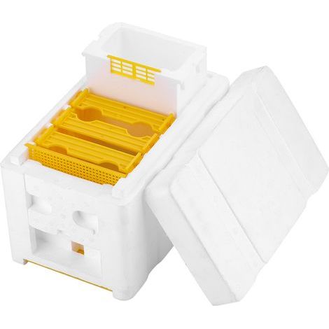 Bee Beekeeping King Box POLLINATION Box, Facile à Utiliser, Pollinisation du Jardin avec Tache Lavée à la Chaux, Construction en Nid d'abeille Naturelle Parfaite, Matériau EPS (1/5)