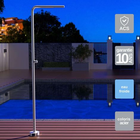 Douche de piscine Texas en Acier Inox.S316 – Tête Ø42mm /Corps Ø42mm/H. 2,20m – Garantie 10 ans - POOLIMEX (1/5)