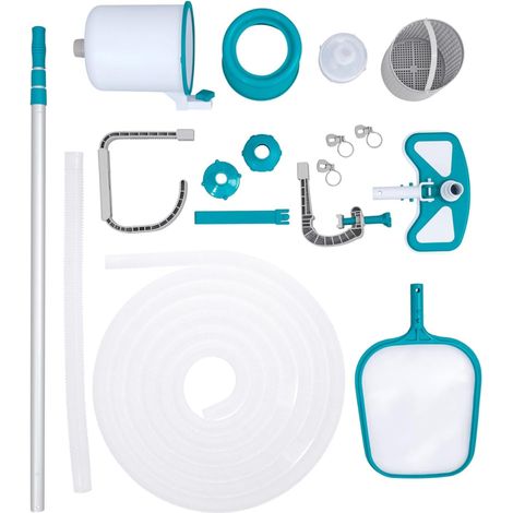 Kit di Manutenzione per Piscine Bestway Deluxe AquaClean con Asta, Retino e Tubo di Aspirazione