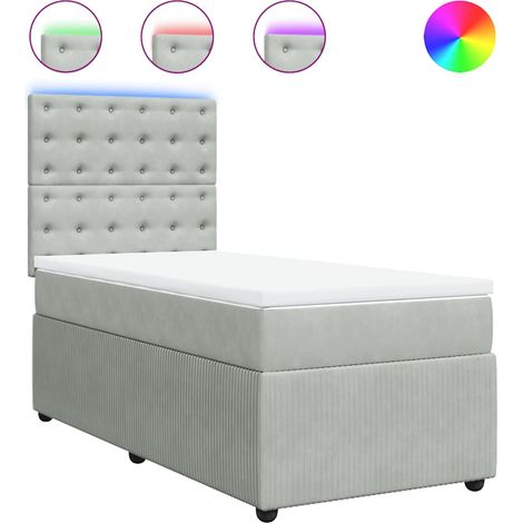 Maison Exclusive - Cama box spring con colchón terciopelo gris cl