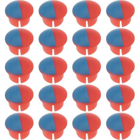 20 indicadores de grifo de agua fría y caliente, etiquetas rojas y azules para tapas de fregaderos, compatibles con orificios de grifo de 6,7 mm (rojo y azul) (1/5)