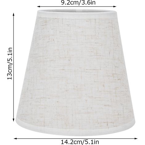 2 pièces Abat-jour pour lampe de table En tissu Clip-on pour lampe à vis E14 Lustre PT09 Lin (1/5)
