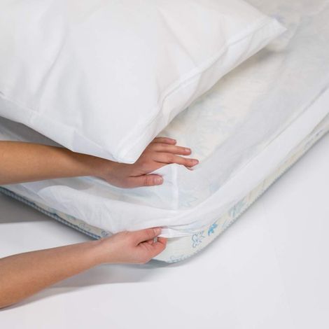 Allergosystem Set Antiacaro da Viaggio Nuvola coprimaterasso, 90x200x20 e copricuscino, 50x80, 100% Polipropilene, 90x200x20cm (1/3)