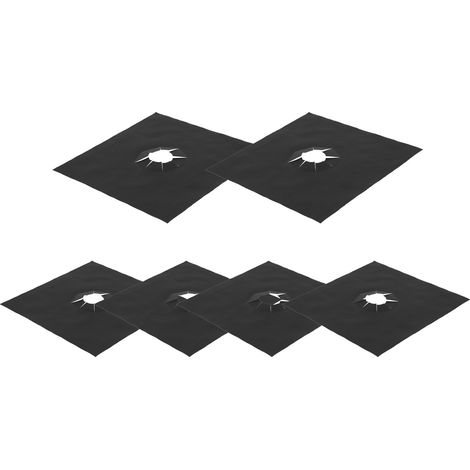 Lot de 6 tapis de protection en téflon pour cuisinière à gaz, résistants aux taches et aux graisses, de qualité alimentaire et réutilisables. (1/5)