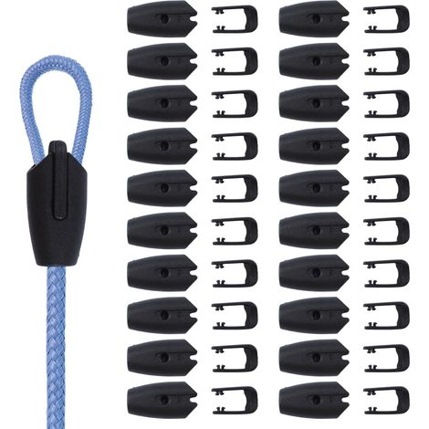 Lot de 20 colliers de serrage réutilisables de 6 mm, clips de connexion de corde en plastique à double trou, attaches réglables pour lacets, vêtements, cordons de serrage, sacs en paracorde (1/5)