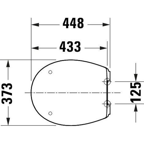 DURAVIT 0022790000 Siège de WC universel ovale profond 448 mm, à charnières supérieures (1/4)