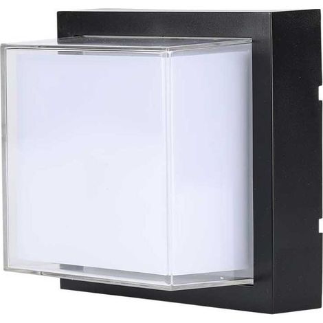 V-TAC VT-828 Lampada LED da parete quadrata 12W applique da muro luce bianco naturale 4000K nero IP65 - sku 218544 (1/5)