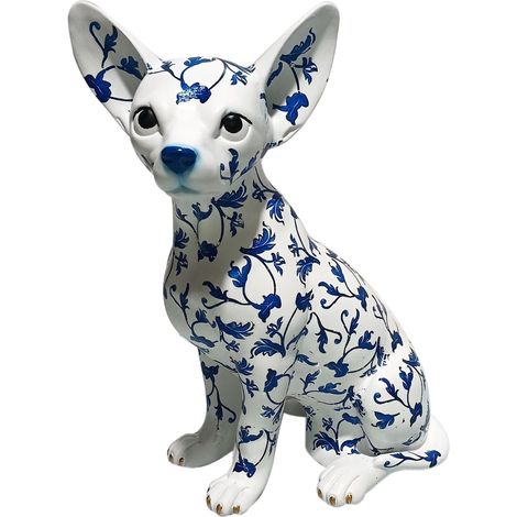 Statuina decorativa Chihuahua Pop Art per casa e ufficio, design moderno, ideale come regalo e decorazione d'interni