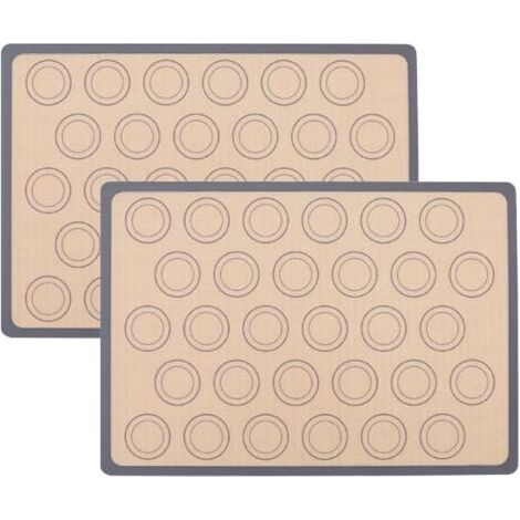2-teiliges Macaron-Backmatten-Set, rechteckige Silikon-Backmatte, graue Silikon-Macaron-Backmatte, für Macarons, Kekse und mehr (1/5)