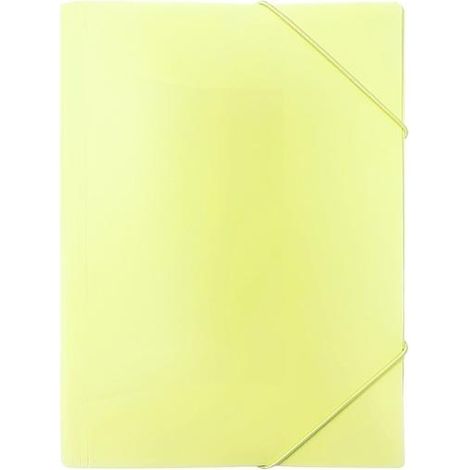 Carpeta con banda elástica A4 PP amarillo pastel