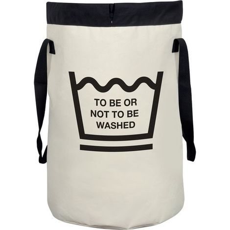 Panier à linge FUNWASH 75L Noir & Blanc Spirella (1/3)