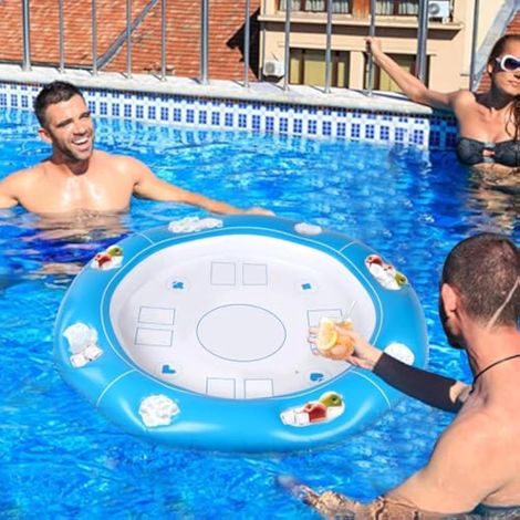 Table Flottante pour Piscine Table De Cartes Gonflable pour Piscine Accessoire De Divertissement pour Jours Chauds Parc Aquatique Et Spa (1/4)