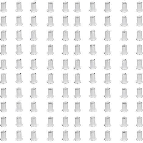 100 Stück Flanschnietmuttern, Gewinde, rost- und korrosionsbeständig, Aluminium-Hardware-Zubehör