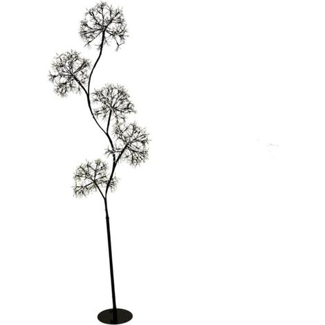 Arbre lumineux 5 sphères riche 1800 Micro LED ø30cm H170cm IP44 métal noir (1/3)