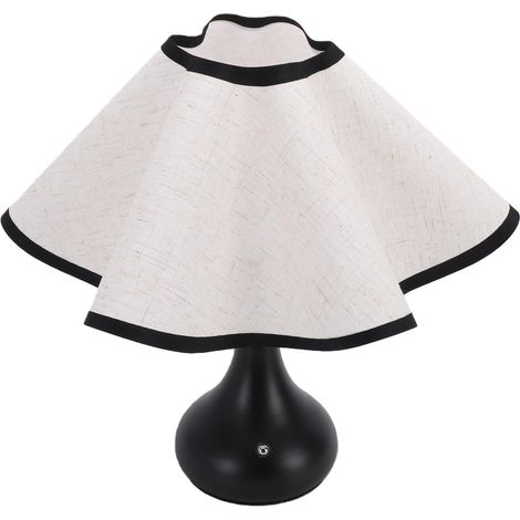 Naroote Lampe de Table Festonnée avec Abat-jour en Lin plissé (1/5)