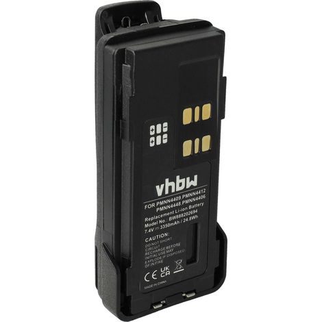 vhbw 1x Battery compatible with Motorola DP4800, DP4601, DP4600, DP4401, DP4801 Radio, Walkie-Talkie (3350mAh, 7.4 V, Li-Ion) + Belt Clip
