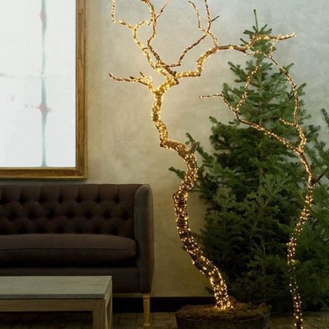 Faisceau lumineux LED, rideau lumineux 280 LED, faisceau lumineux extérieur avec 14 guirlandes, guirlandes lumineuses pour sapin de (1/4)