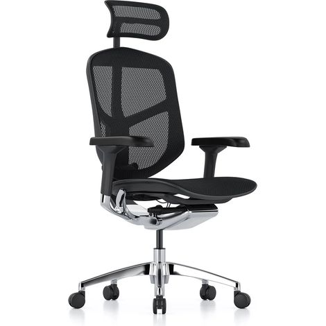 Chaise bureau COMFORT Enjoy Elite2 (avec appui-tête) - Maille - Noir