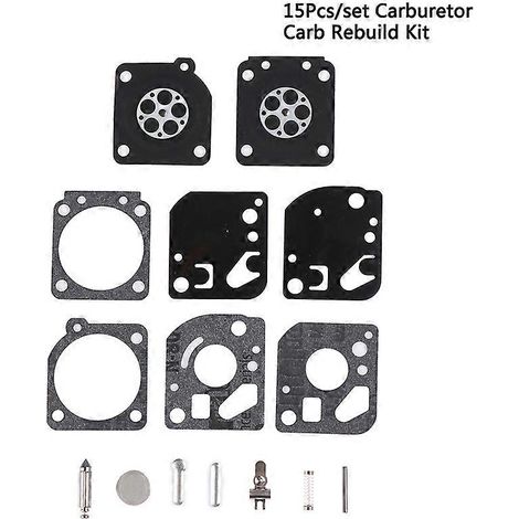Kit de réparation/reconstruction de carburateur de haute qualité (1 jeu) comprenant joint, membrane et carburateur, compatible avec le souffleur/débroussailleuse Zama RB-29. (1/5)