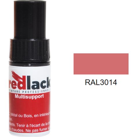 Retuschefläschchen mit Pinsel 9ml – RAL 3014 - Glanz - Altrosa - für verschiedene Oberflächen - Redlack