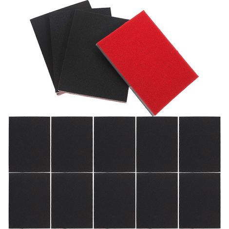 Packung mit 20 Schaumstoff-Schleifpads zum Schleifen von Auto-Trockenbauwänden. – 10,00 x 7,50 x 0,50 cm – Mehrfarbig (1/4)