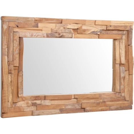 Espejo decorativo rectangular marrón teca 90 x 60 cm DEC022672 (1/5)