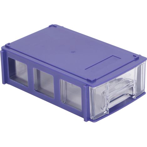 Mini tiroir de rangement empilable en plastique pour petites pièces, Screw Craft, coque bleue, 140 x 90 x 40 mm (1/5)
