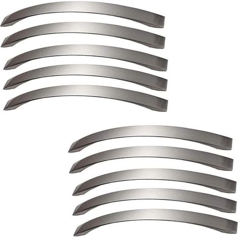 Lot de 10 poignee de meuble cuisine - chromées- Poignées de porte Nickel Brossé poignee de cuisine poignée cuisine inox entraxe 192mm