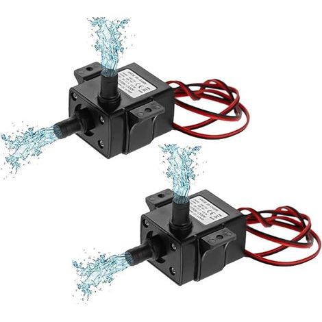Set mit 2 Mini-Tauchpumpen (bürstenlos, 12 V DC, 4,8 W, 240 l/h) für Aquarium, Garten, Fische, Wasser, Springbrunnen, 8 mm Düsendurchmesser (1/5)