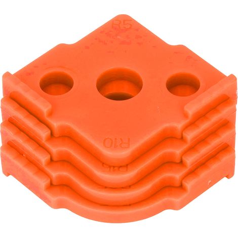 Lot de 4 gabarits de défonceuse pour arrondir les coins en ABS résistant à l'usure, calibreur angle arrondi demi-cercle bois orange (1/5)