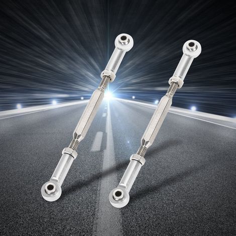 6 Pièces Tiges de Poussée en Alliage d'Aluminium 88mm Réglables, Accessoires de Biellette pour Modèles de Voitures RC, Argent (1/5)